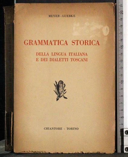 Grammatica storica lingua italiana e diletti toscani - copertina