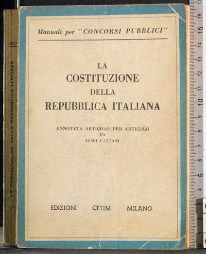 Costituzione della Repubblica Italiana - Luigi Cattani - copertina