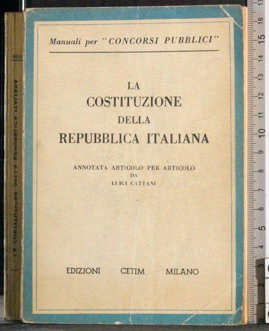 Costituzione della Repubblica Italiana - Luigi Cattani - copertina