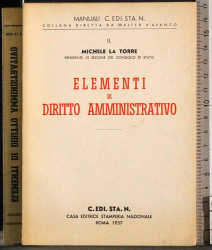 Elementi di diritto amministrativo - Michele La Torre - copertina
