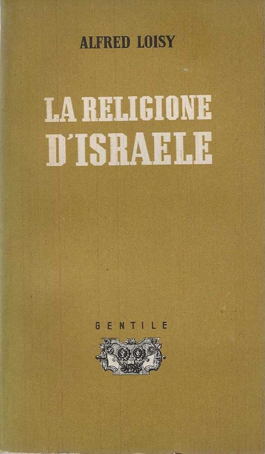 religione d'Israele - Alfred Loisy - copertina