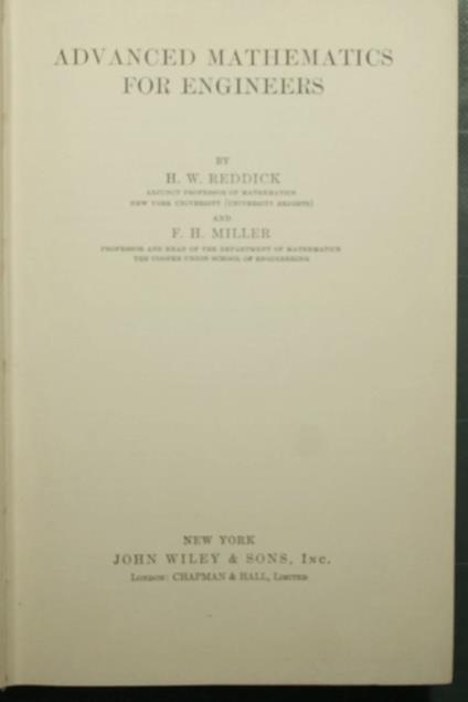 Advanced mathematics for engineers - copertina