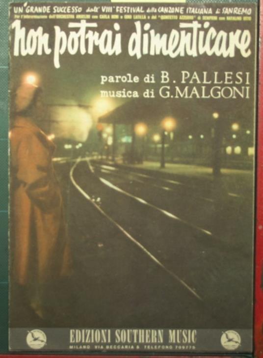 Non potrai dimenticare - copertina