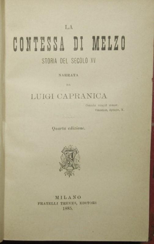 contessa di Melzo - Luigi Capranica - copertina