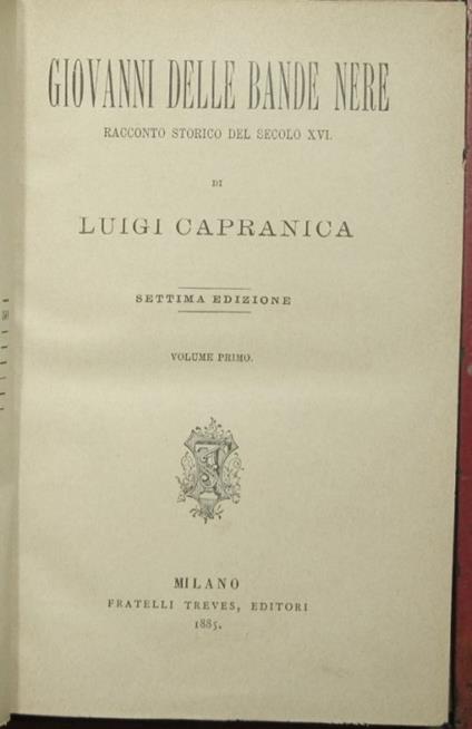 Giovanni delle Bande Nere - Luigi Capranica - copertina