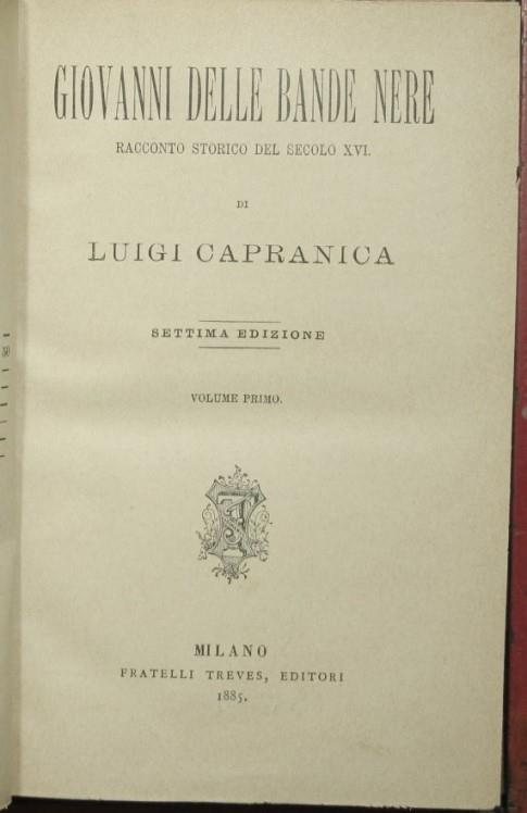 Giovanni delle Bande Nere - Luigi Capranica - copertina