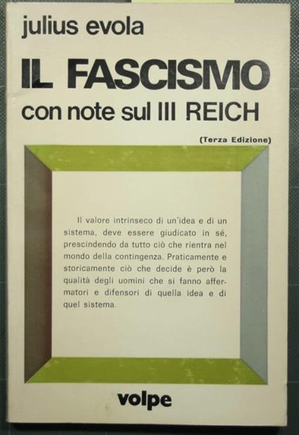 Il fascismo visto dalla destra - Julius Evola - copertina