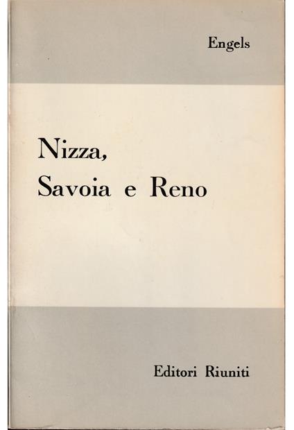 Nizza, Savoia e Reno - Friedrich Engels - copertina