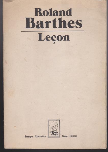 Leçon - Roland Barthes - copertina
