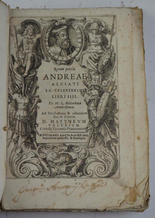 Rerum patriae… Libri IIII ex M.S. Bibliotheca Ambrosiana… - Andrea Alciato - copertina
