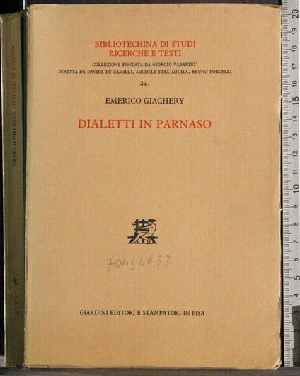 Dialetti in parnaso - Emerico Giachery - copertina