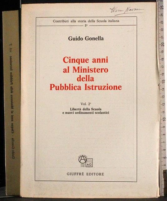 Cinque anni al Mistero della Pubblica Istruzione 2 - Guido Gonella - copertina