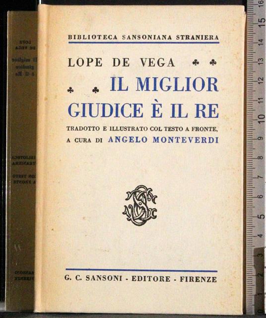 Il miglior giudice è il re - Lope de Vega - copertina