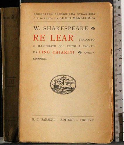 Re lear - William Shakespeare - copertina