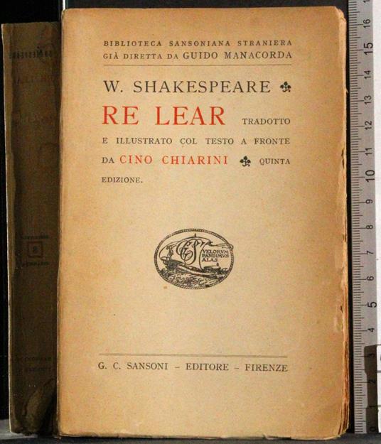 Re lear - William Shakespeare - copertina