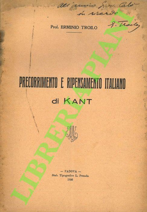 Precorrimento e ripensamento italiano di Kant