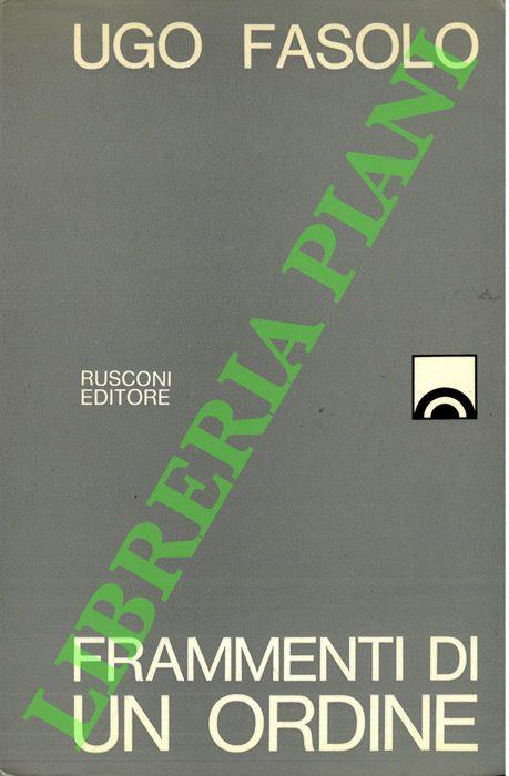 Frammenti di un ordine - Ugo Fasolo - copertina