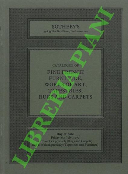 Catalogue of Fine French Furniture, Works of Art, Tapestries, Rugs and Carpets - copertina