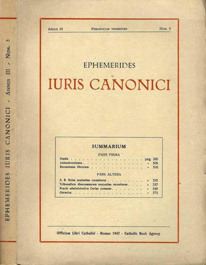 Ephemerides Iuris Canonici - copertina