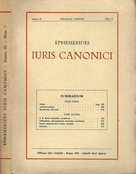 Ephemerides Iuris Canonici - copertina