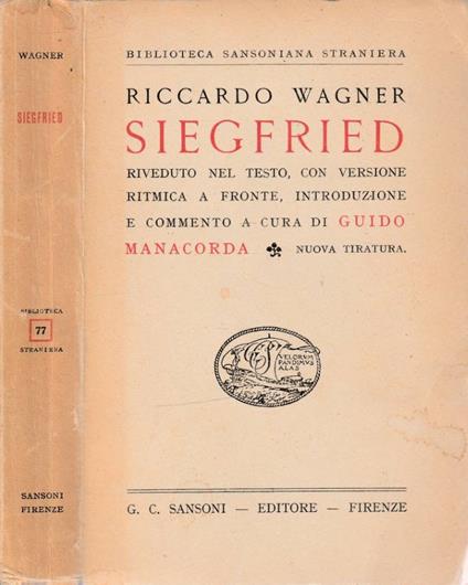 Siegfried - Richard Wagner - copertina