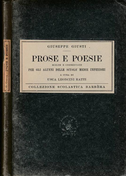 Prose e poesie - Giuseppe Giusti - copertina