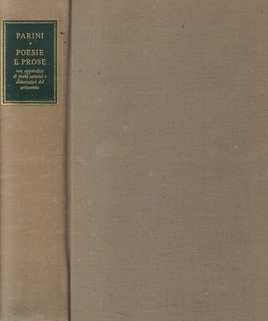 Poesie e prose - Giuseppe Parini - copertina