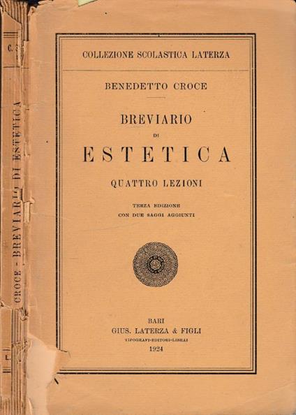 Breviario di estetica - Benedetto Croce - copertina