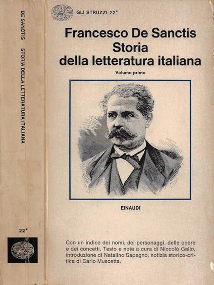 Storia della letteratura italiana. Vol. I - Francesco De Sanctis - copertina