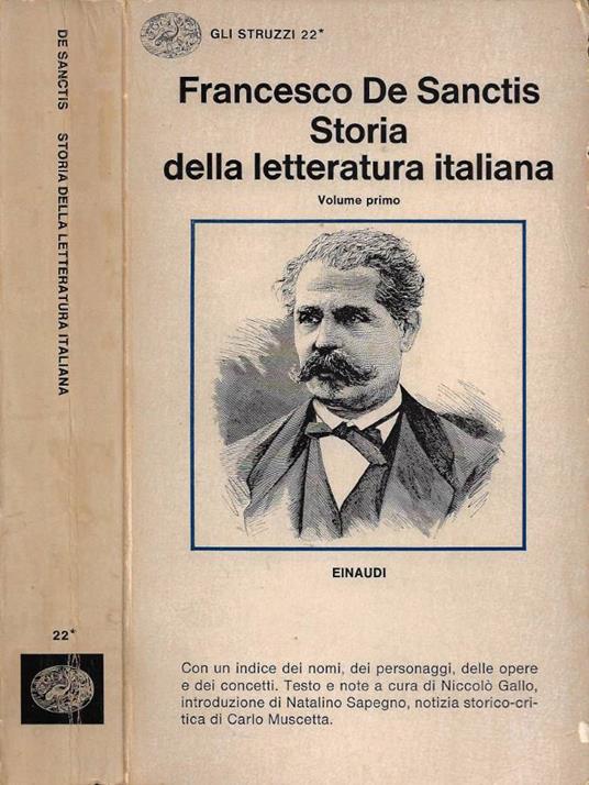 Storia della letteratura italiana. Vol. I - Francesco De Sanctis - copertina