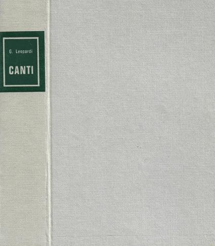 Canti - Giacomo Leopardi - copertina