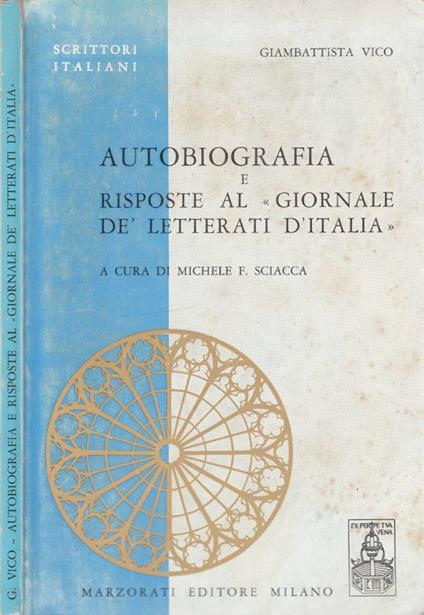 Autobiografia e Risposte al "Giornale" de' letterati d'Italia - Giambattista Vico - copertina