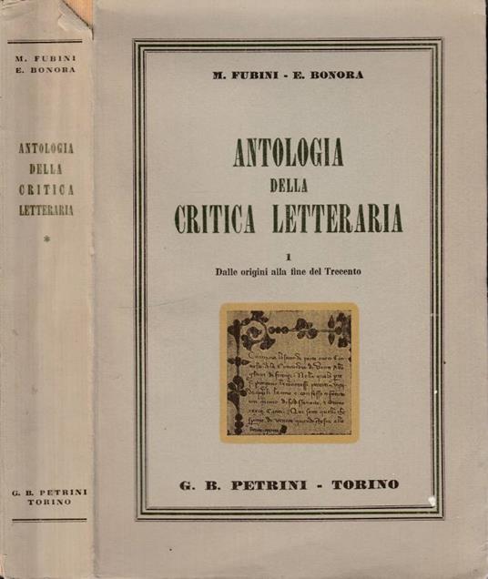Antologia della critica letteraria vol I - Mario Fubini - copertina