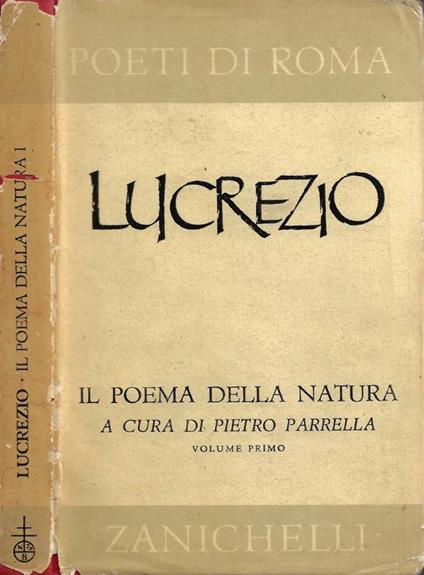 Il Poema della Natura. Vol. I - Tito Lucrezio Caro - copertina
