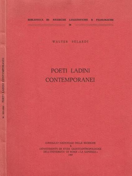 Poeti ladini contemporanei - Walter Belardi - copertina