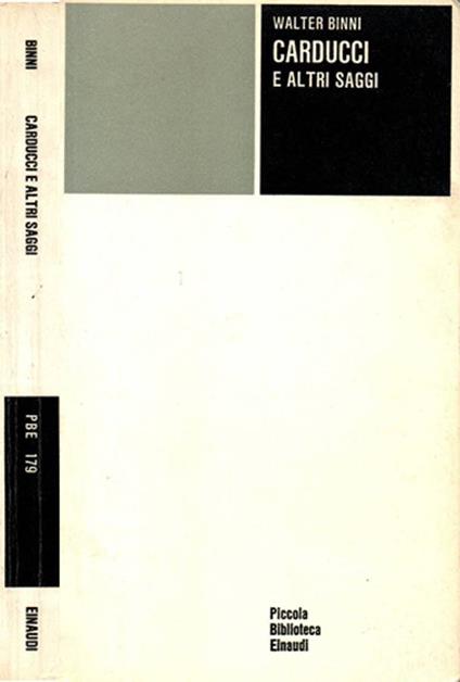 Carducci e altri saggi - Walter Binni - copertina