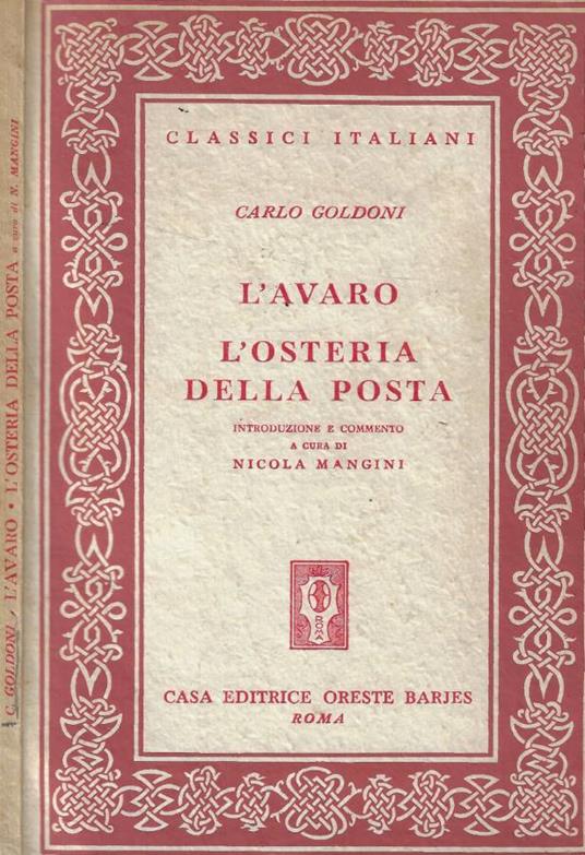 L' avaro- L' osteria della posta - Carlo Goldoni - copertina