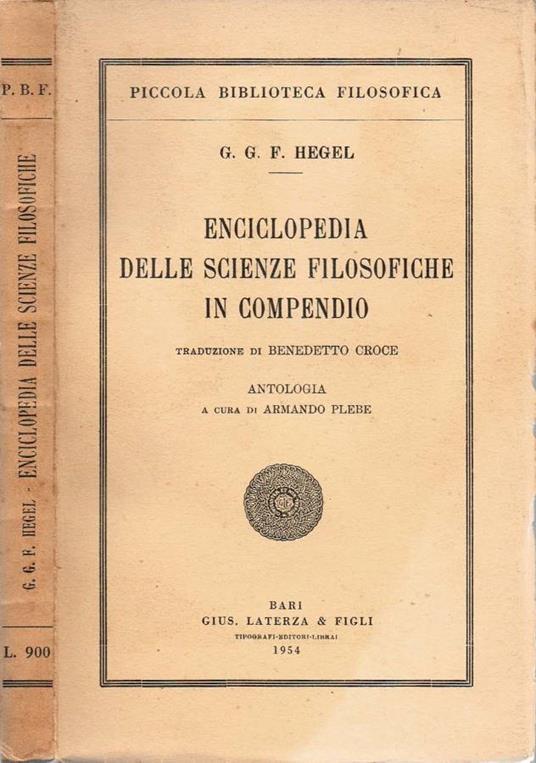 Enciclopedia delle scienze filosofiche in compendio - Friedrich Hegel - copertina