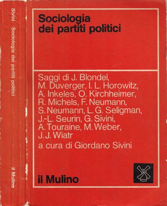 Sociologia dei partiti politici - Giordano Sivini - copertina