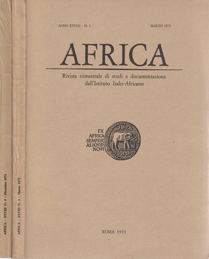 Africa anno XXVIII, n 1,4 1973 - Teobaldo Filesi - copertina