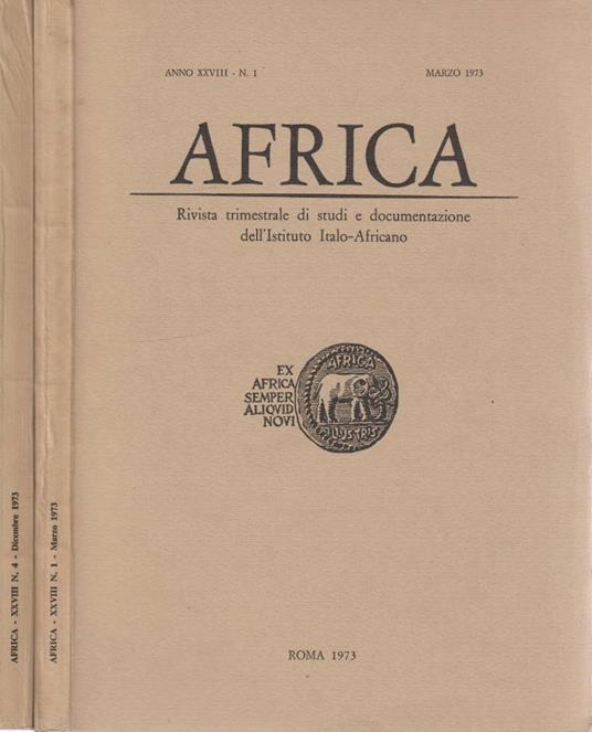 Africa anno XXVIII, n 1,4 1973 - Teobaldo Filesi - copertina