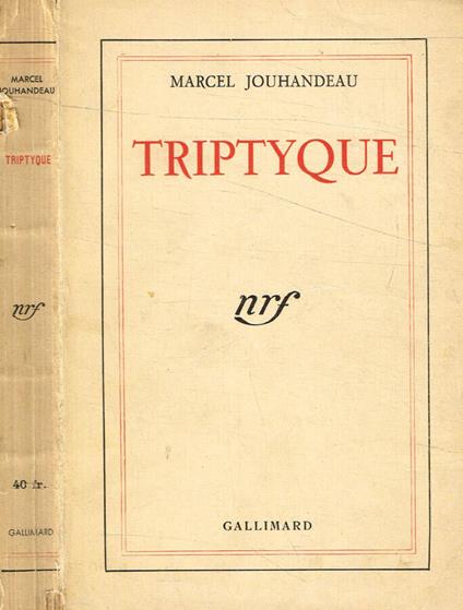 Triptyque - Marcel Jouhandeau - copertina