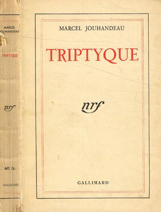 Triptyque - Marcel Jouhandeau - copertina