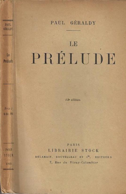 Le prélude - Paul Géraldy - copertina