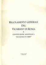 Regolamento generale del Vicariato di Roma e costituzione apostolica 