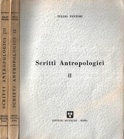 Scritti antropologici II - III - Tullio Tentori - copertina