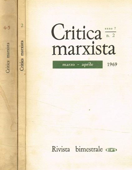 Critica marxista. Rivista bimestrale anno VII, n.2, 4/5, anno 1969 - Emilio Sereni - copertina