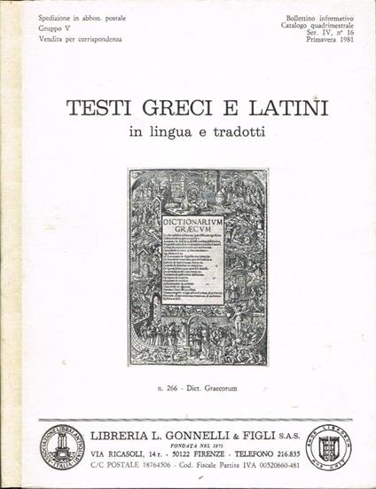 Testi Greci e Latini - copertina