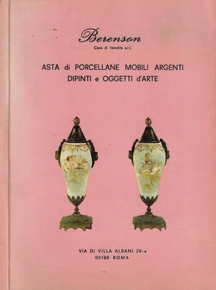 Asta di porcellane, mobili, argenti, dipinti e oggetti d'arte - copertina