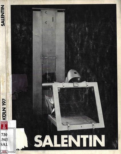 Hans Salentin. Objekte und Bilder (Kunsthalle Koln, 14. Marz bis 4. Mai 1975) - copertina